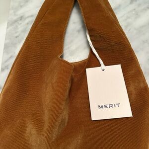 Merit Brown Corduroy Tote/Make Up Bag